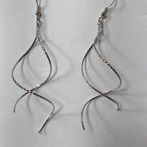 Silver Tone Dangle Drop Dazzle Earrings